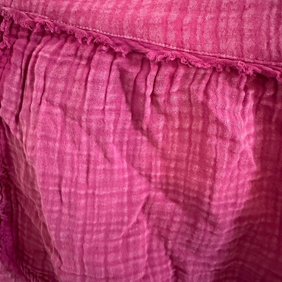 Anthropologie Daily Practice | Bright Pink Cotton Distressed Shorts | Size Small - Picture 4 of 4
